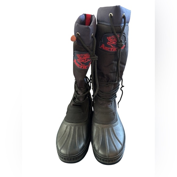 Arctic Cat Tall Winter Snowmobile Winter Boots Size 7 Navy Red Lace Up No Packs - Picture 5 of 6